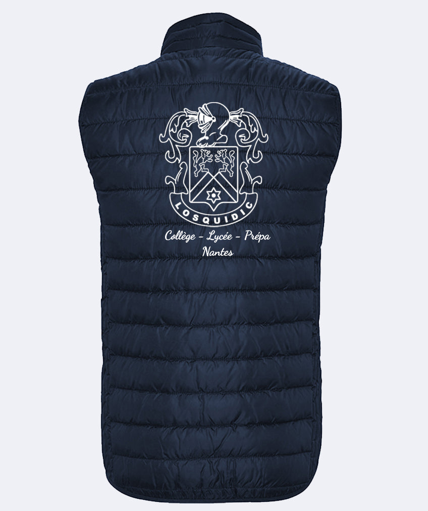 Doudoune sans manche: broderie coeur et dos