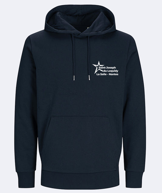 Sweat à capuche: broderie coeur et dos