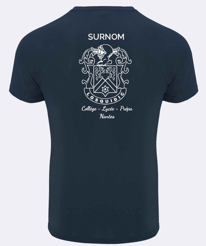 T-shirt sport respirant: surnom au dos