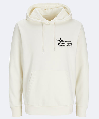 Sweat à capuche: broderie coeur et dos