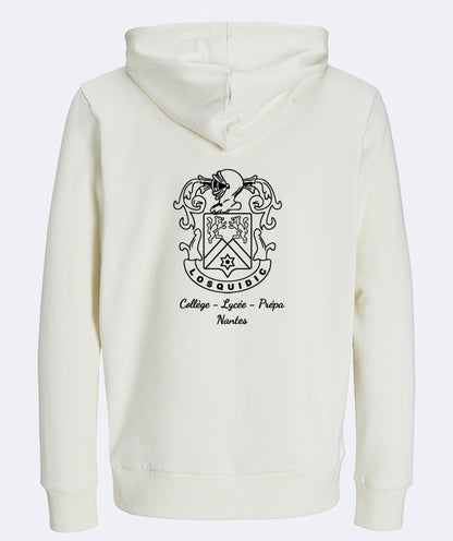 Sweat à capuche: broderie coeur et dos