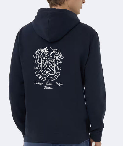 Sweat à capuche: broderie coeur et dos
