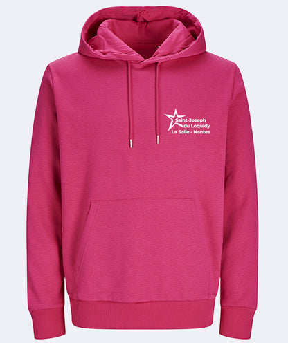 Sweat à capuche: broderie coeur et dos