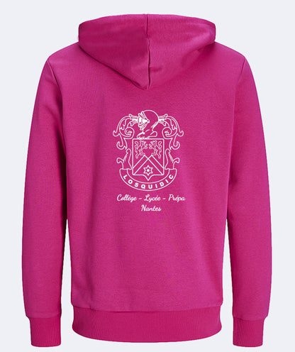 Sweat à capuche: broderie coeur et dos
